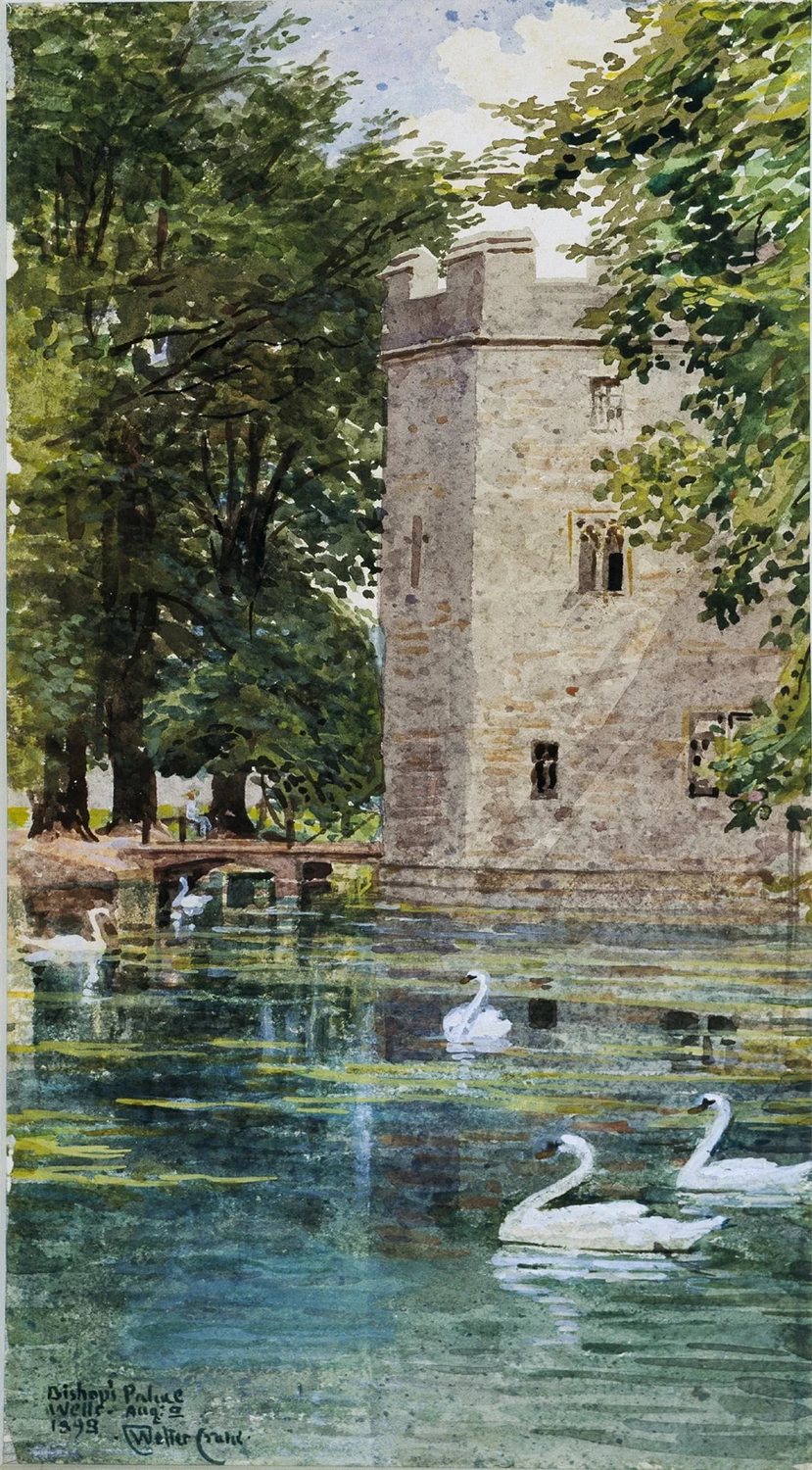 Il fossato e il palazzo vescovile, Cattedrale di Wells - Delaware Art Museum, Wilmington